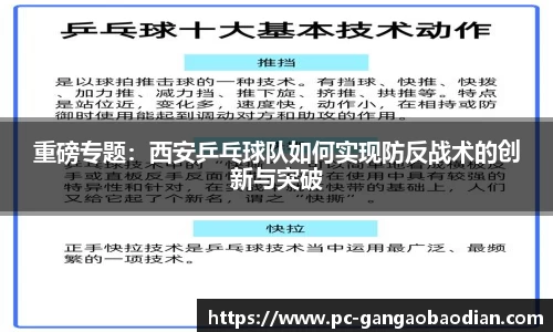 重磅专题：西安乒乓球队如何实现防反战术的创新与突破